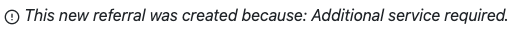 Reason a referral was created