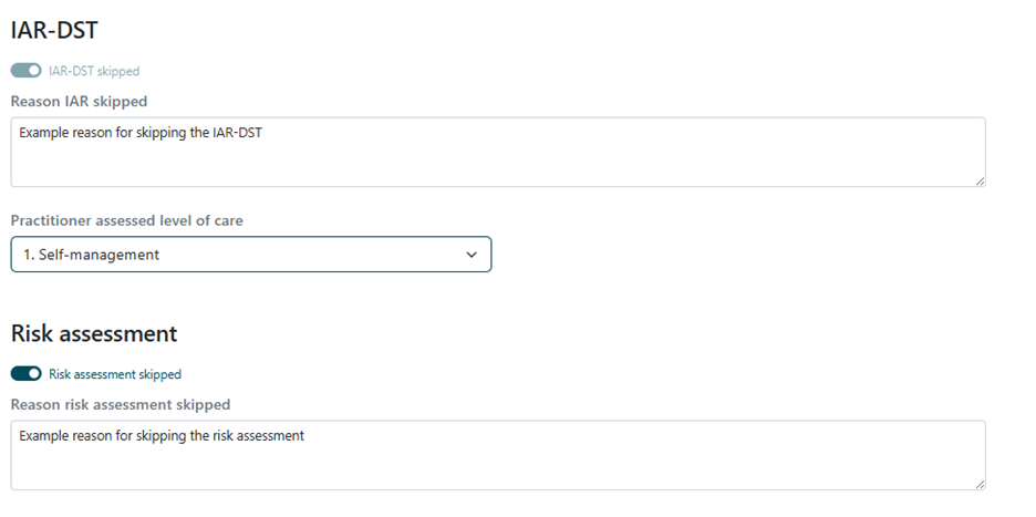 Unskip IAR-DST and Risk Assessment
